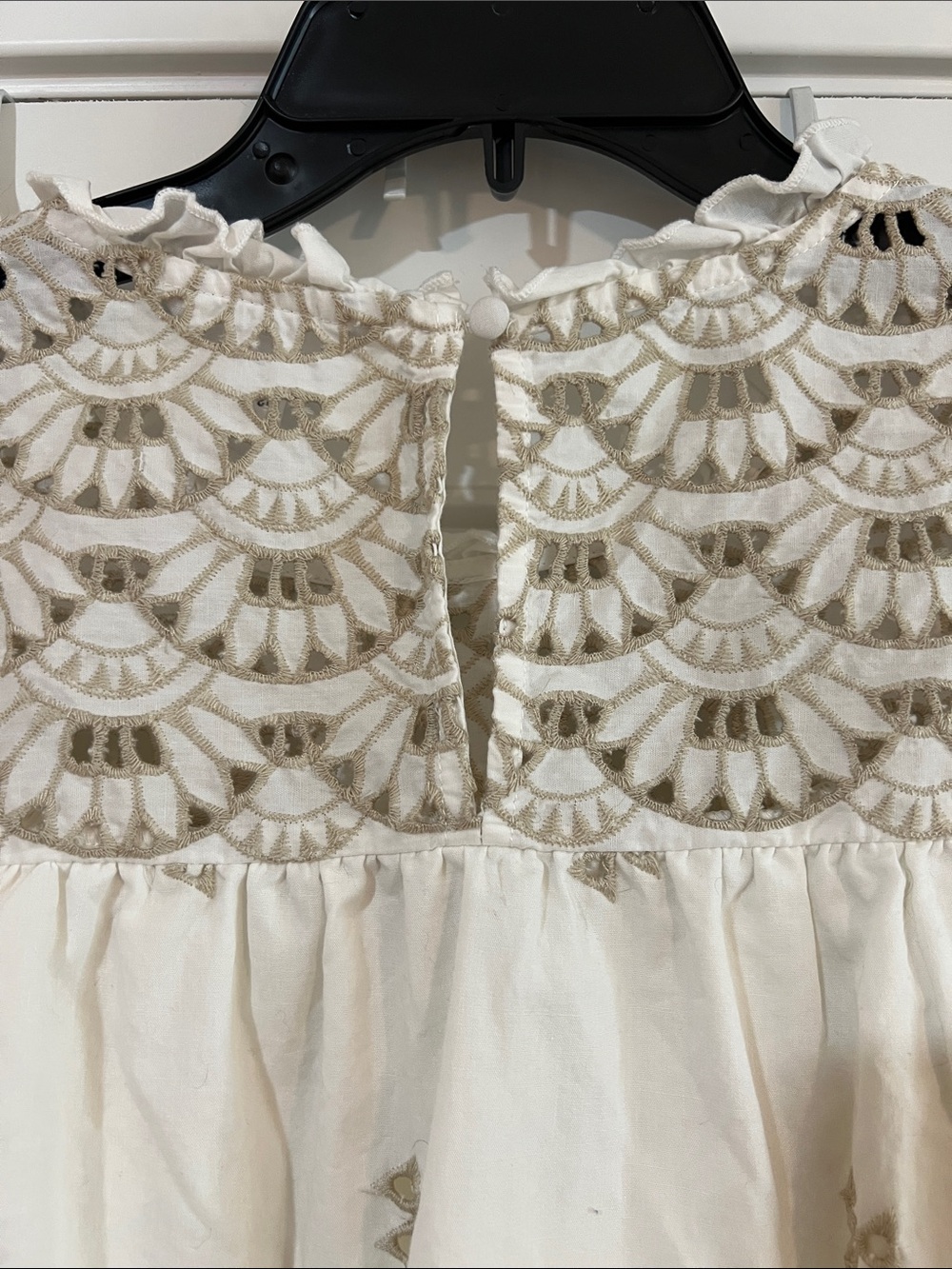 Time and Tru Cream Top with Metallic Gold Embroidery - Picture 7 of 7